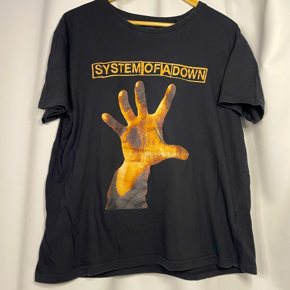 System of a Down black graphic band tee sz M